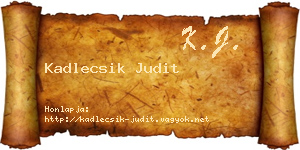 Kadlecsik Judit névjegykártya